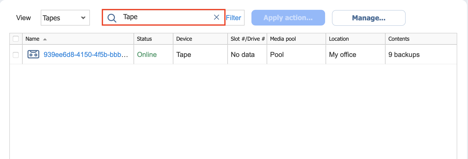 Managing Tape Cartridges